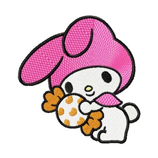 My Melody with Gift embroidery design - Embroidery Design