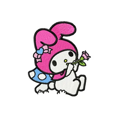 My Melody Playing Pipe - Adorable Bunny Stitching Pattern