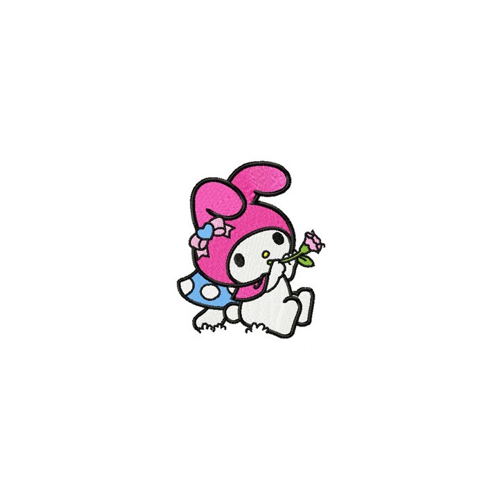 My Melody Playing a Pipe embroidery design - Embroidery Design