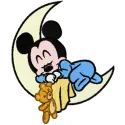Sleeping Baby Mickey with Teddy Bear Stitching Pattern