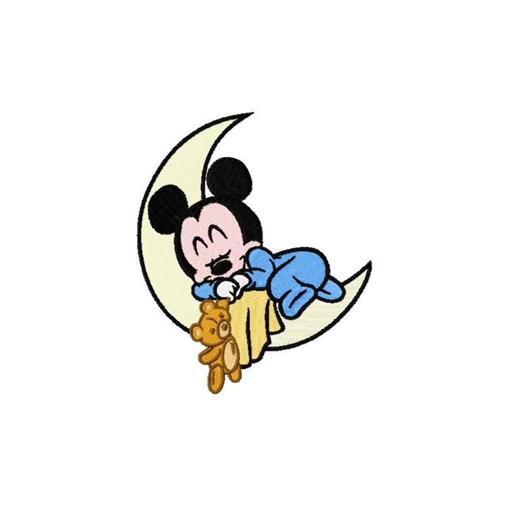 Baby Mickey Sleeping embroidery design - Embroidery Design