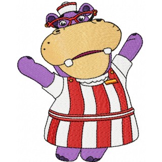 Doc McStuffins Hallie Hippo embroidery design - Embroidery Design