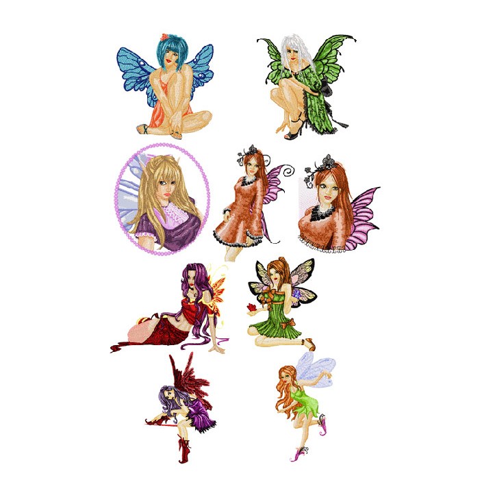 Modern Fairy Collection embroidery design - Embroidery Design
