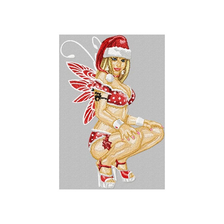 Sexy Christmas Fairy embroidery design - Embroidery Design