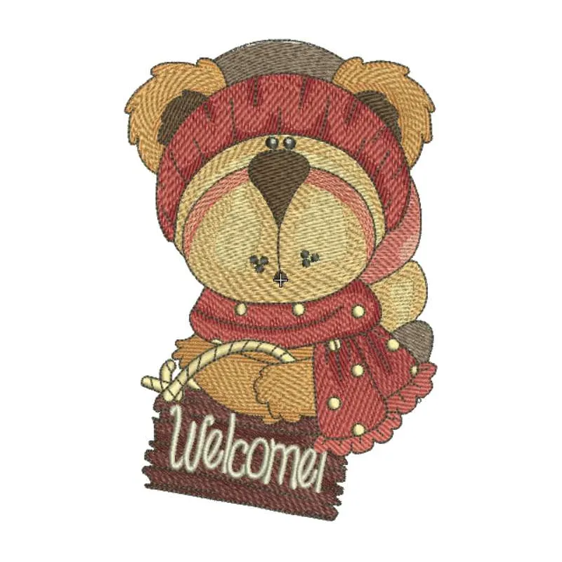Teddy welcome 2 embroidery design - Embroidery Design
