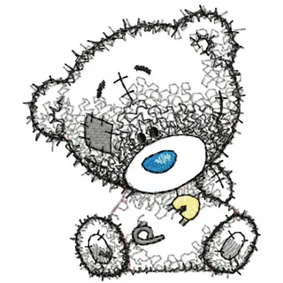 Teddy bear I dressed myself applique embroidery design - Embroidery Design