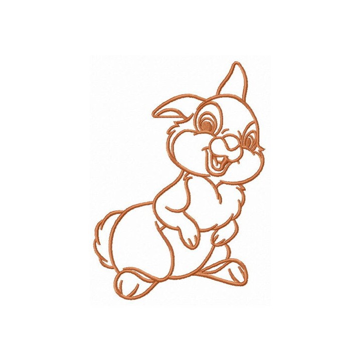 Thumper ready to play embroidery design - Embroidery Design