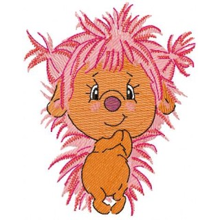 Pink hedgehog embroidery design - Embroidery Design