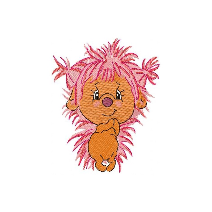 Pink hedgehog embroidery design - Embroidery Design