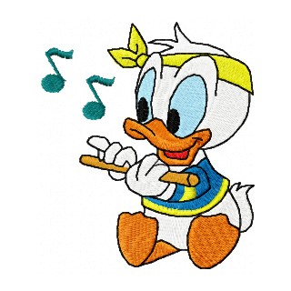 Donald Duck Plays the Trumpet embroidery design - Embroidery Design