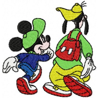 Mickey Mouse and Goofy embroidery design - Embroidery Design