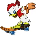 Skateboarding Duck Stitching Pattern for Kids