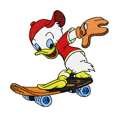 Skateboarding Duck Stitching Pattern for Kids