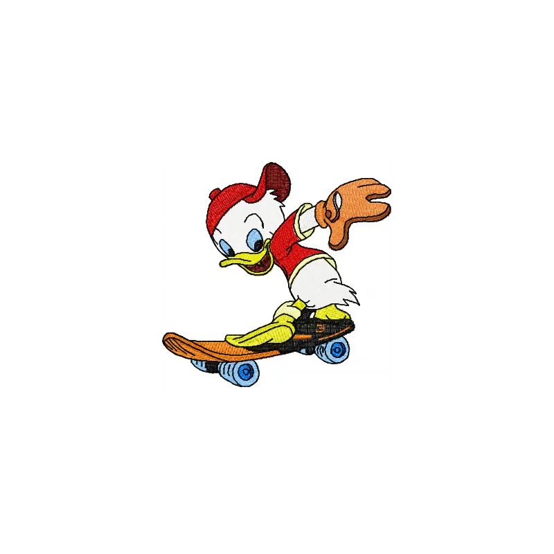 Skateboarding Duck Stitching Pattern for Kids