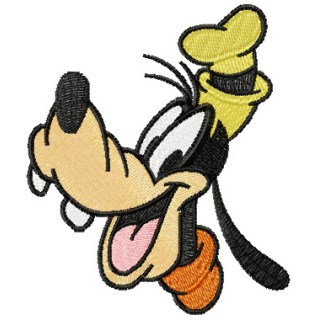 Goofy Happy Face embroidery design - Embroidery Design