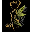 Fairy wings featuring intricate leaf embroidery design, inspired by Tinkerbell, displayed elegantly.