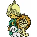 Boy with Lamb & Lion Stitching Pattern - Precious Moments
