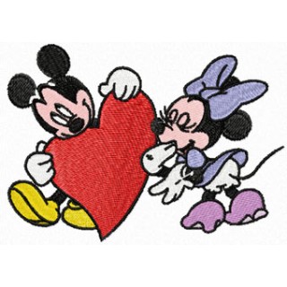 Mickey and Minnie Mouse Valentine's Day embroidery design - Embroidery Design