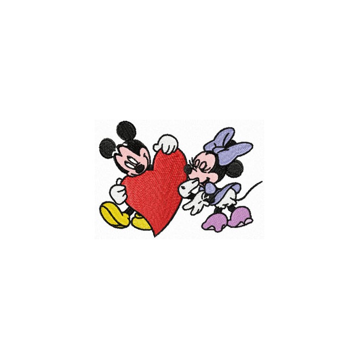 Mickey and Minnie Mouse Valentine's Day embroidery design - Embroidery Design