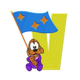 Pluto V Victory embroidery design - Embroidery Design
