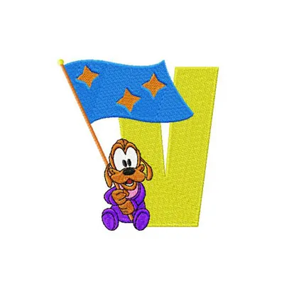 Pluto Victory Letter V Design - Character Alphabet