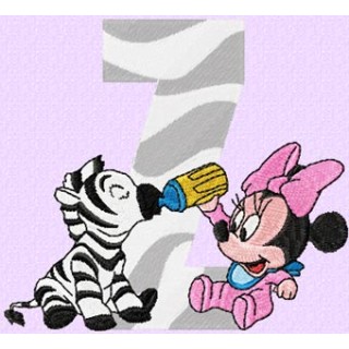 Minnie Mouse Z Zebra embroidery design - Embroidery Design