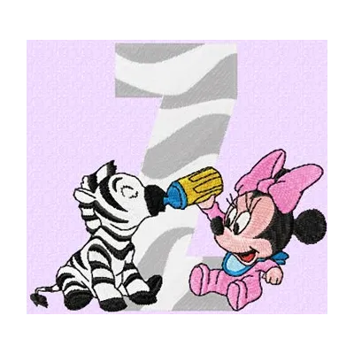 Minnie Mouse Z Zebra Design | Disney Alphabet Embroidery