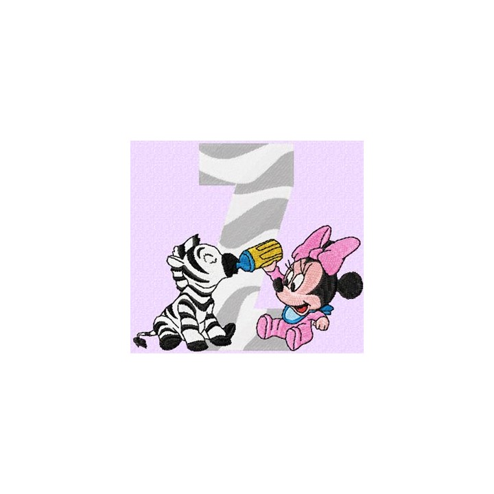 Minnie Mouse Z Zebra embroidery design - Embroidery Design