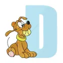 Pluto D Letter Embroidery Design - Disney Character Alpha