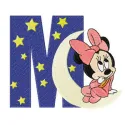 Minnie Mouse Letter M Moon Embroidery Design Download