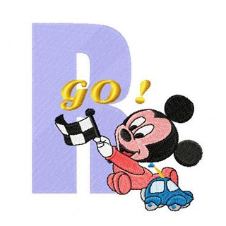 Mickey R Racing embroidery design - Embroidery Design