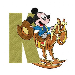Mickey Mouse Letter K embroidery design - Embroidery Design