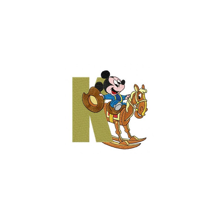 Mickey Mouse Letter K embroidery design - Embroidery Design