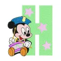 Mickey Mouse Letter H Holiday Embroidery Design
