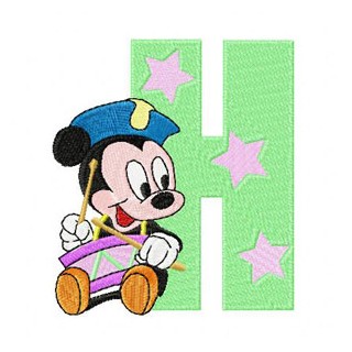 Mickey Mouse H Holiday embroidery design - Embroidery Design
