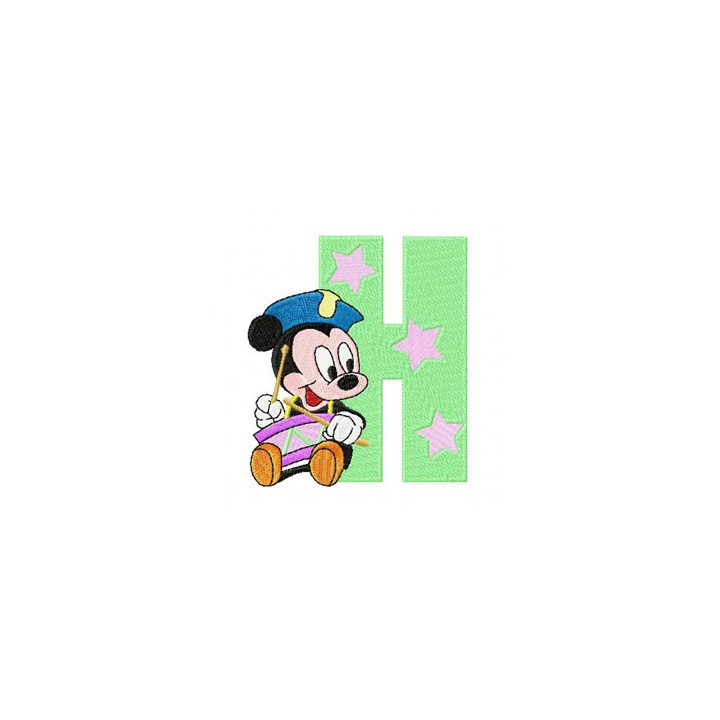 Mickey Mouse H Holiday embroidery design - Embroidery Design