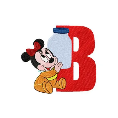 Mickey Mouse Letter B Bottle Design - Instant Download