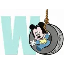 Mickey Mouse Letter W Embroidery Design - Disney Alphabet