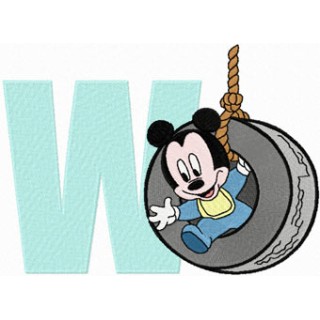 Mickey Mouse W Wheel embroidery design - Embroidery Design