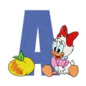 Mickey Mouse Letter A Apple Embroidery Design Download