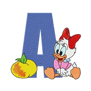 Mickey Mouse A Apple embroidery design - Embroidery Design