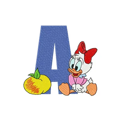 Mickey Mouse Letter A Apple Embroidery Design Download