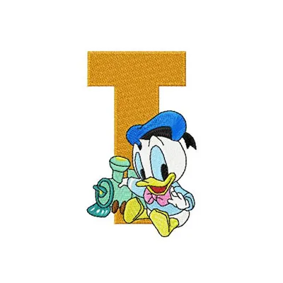 Donald Duck Train Letter T Design - Disney Alphabet