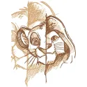 Scar Simba sketch embroidery design featuring intricate details of Scar from The Lion King.