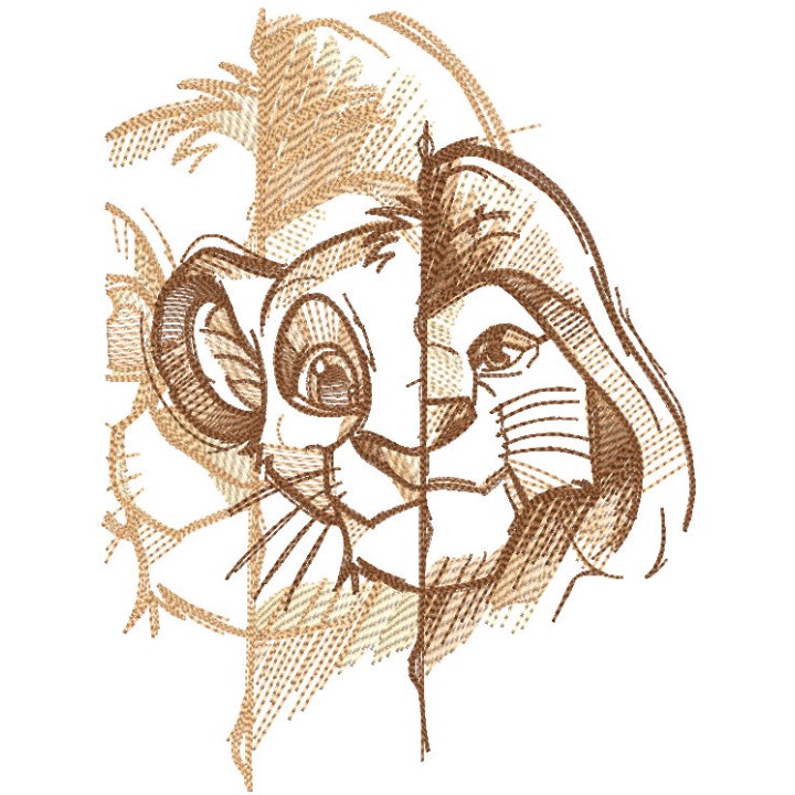 Scar Simba sketch embroidery design - Embroidery Design