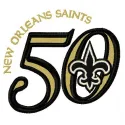 Saints 50th Anniversary Embroidery - Football Logo Design
