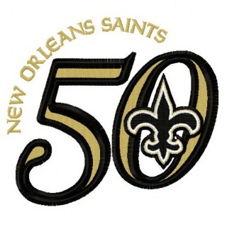 New Orleans Saints 50th anniversary 2 embroidery design - Embroidery Design