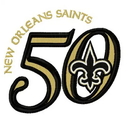 Saints 50th Anniversary Embroidery - Football Logo Design