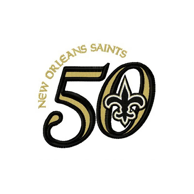 Saints 50th Anniversary Embroidery - Football Logo Design