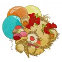 Teddy bear with balloons embroidery design - Embroidery Design